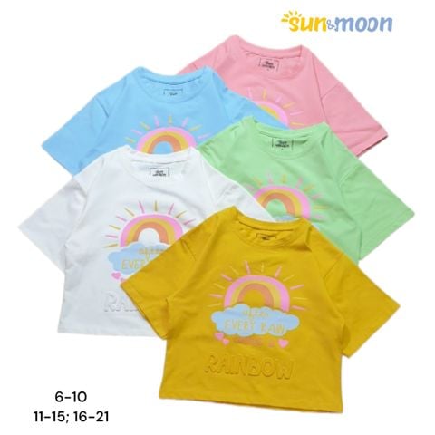  Áo thun bé gái Sun & Moon in Rainbow 