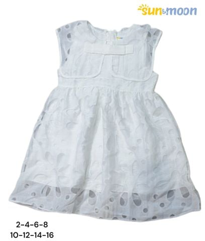  Đầm ren bông nơ cổ 