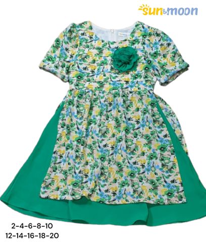  Áo dài bông xếp ly ngực Sun & Moon 