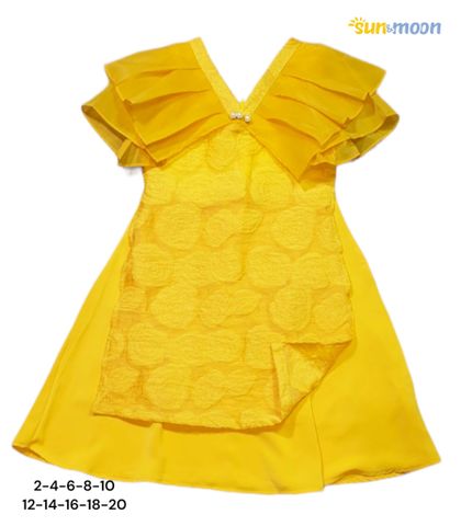  Áo dài xếp ly vai Sun & Moon 