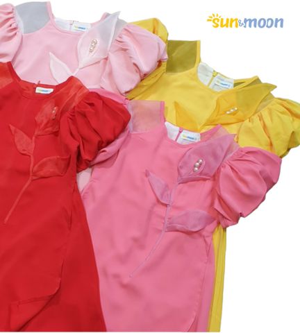  Áo dài bé gái Sun & Moon đính hoa Tulip 