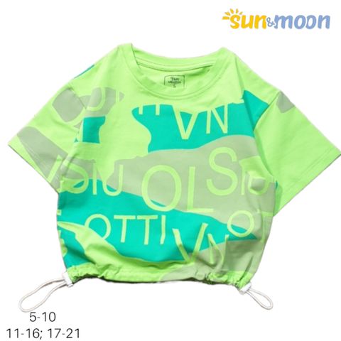  Áo thun bé gái in chữ rút dây Sun & Moon 