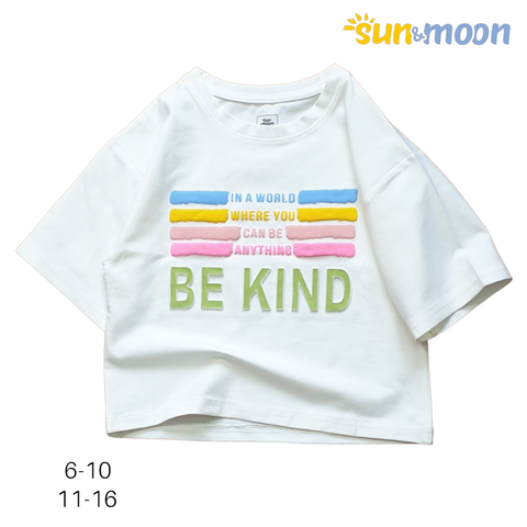  Áo thun bé gái dập nổi BEKIND Sun & Moon 