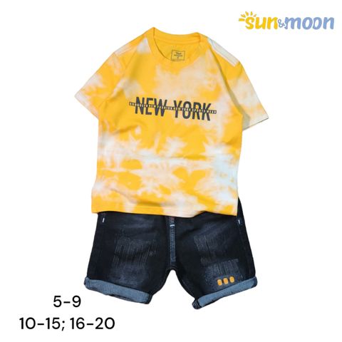  Bộ jean áo loang New York bé trai 