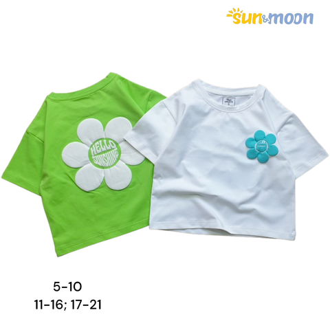  Áo thun bé gái hoa cúc nổi Sun & Moon 