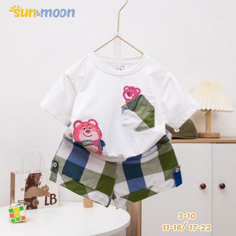  Bộ áo thun túi caro 2 gấu  Quần caro 