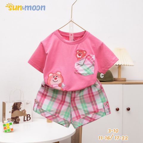  Bộ áo thun túi caro 2 gấu  Quần caro 