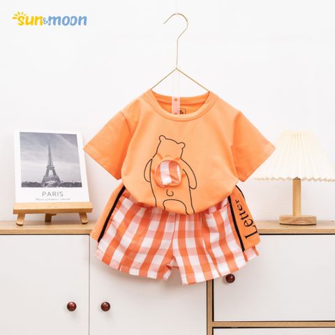  Bộ bé gái áo thun Gấu balo Letter 