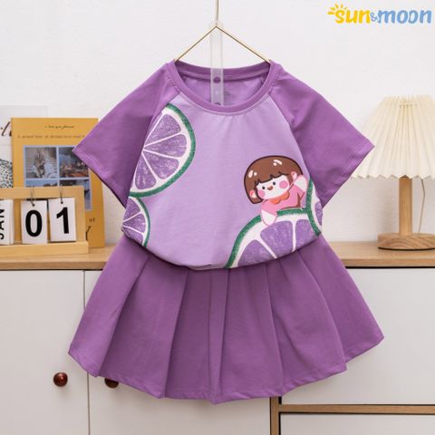  Bộ váy thun in lát cam Sun&moon 