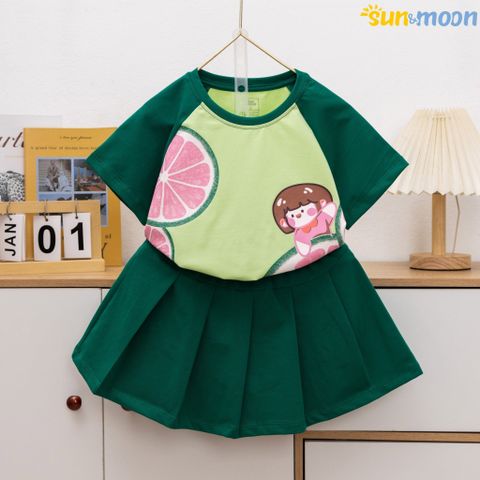  Bộ váy thun in lát cam Sun&moon 