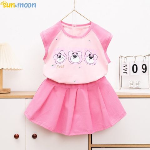  Bộ váy thun Sát nách 3 gấu dâu 