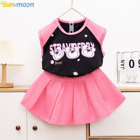  Bộ váy thun Sát nách 3 gấu dâu 