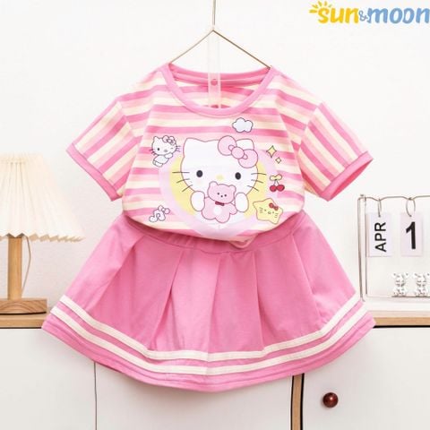  Bộ thun váy sọc Kitty 