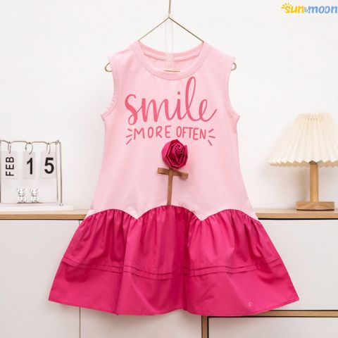  Đầm Sát nách lai lượn cành hồng SMILE 