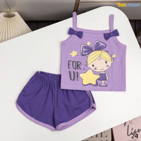  Bộ thun 2 dây nơ bé gái FOR U 