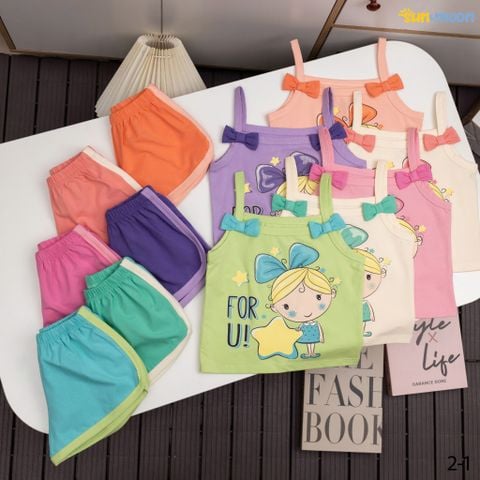  Bộ thun 2 dây nơ bé gái FOR U 