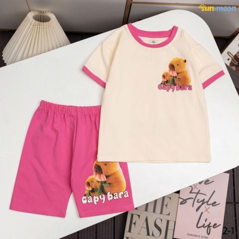  Bộ thun ngố Capy ôm hoa 