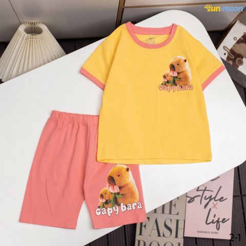  Bộ thun ngố Capy ôm hoa 