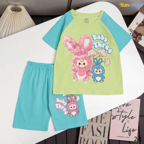  Bộ thun ngố Baby three 3 bông 