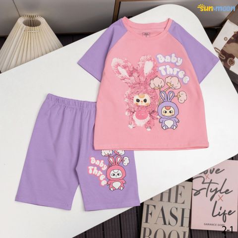  Bộ thun ngố Baby three 3 bông 