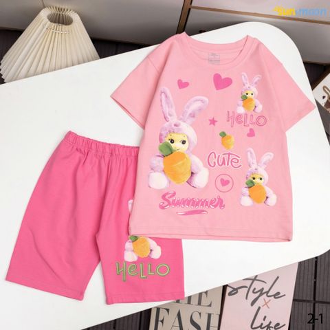  Bộ thun ngố thỏ tim hello cute summer 