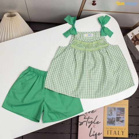  Bộ smock 2 dây nơ vai 