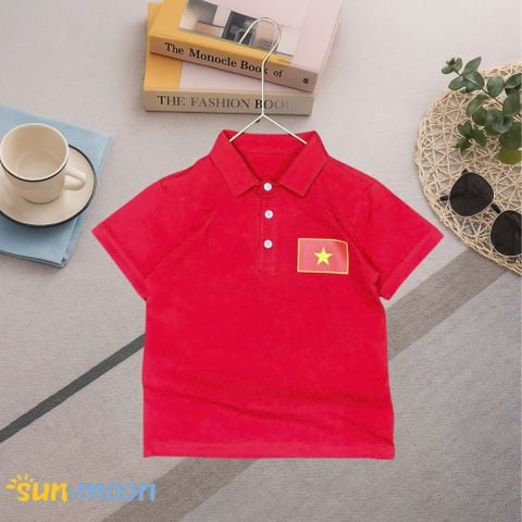  Áo thun cổ trụ logo cờ đỏ sao vàng bản đồ Việt Nam 