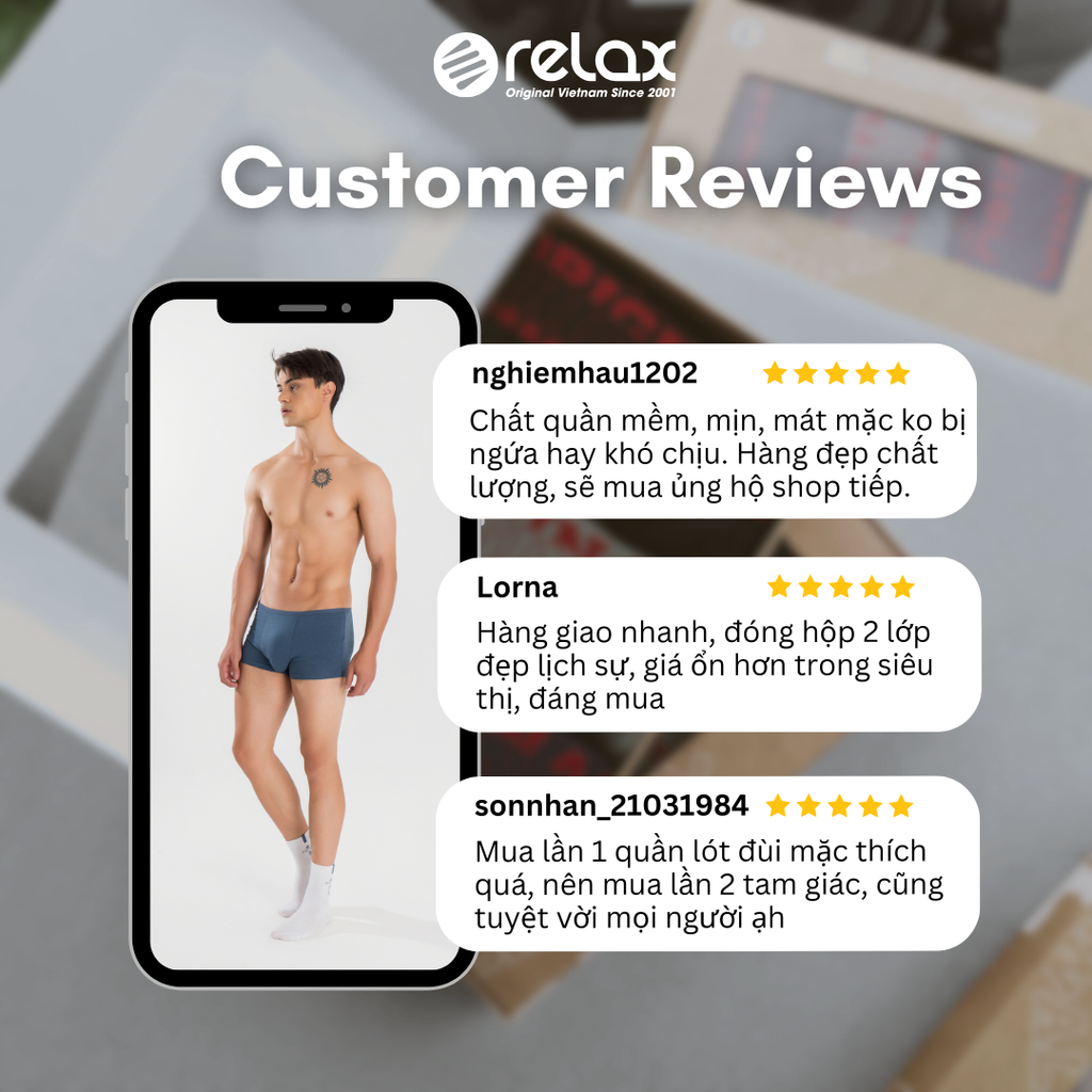 Combo 3 Quần lót nam Relax cao cấp – 3 công nghệ vải hiện đại