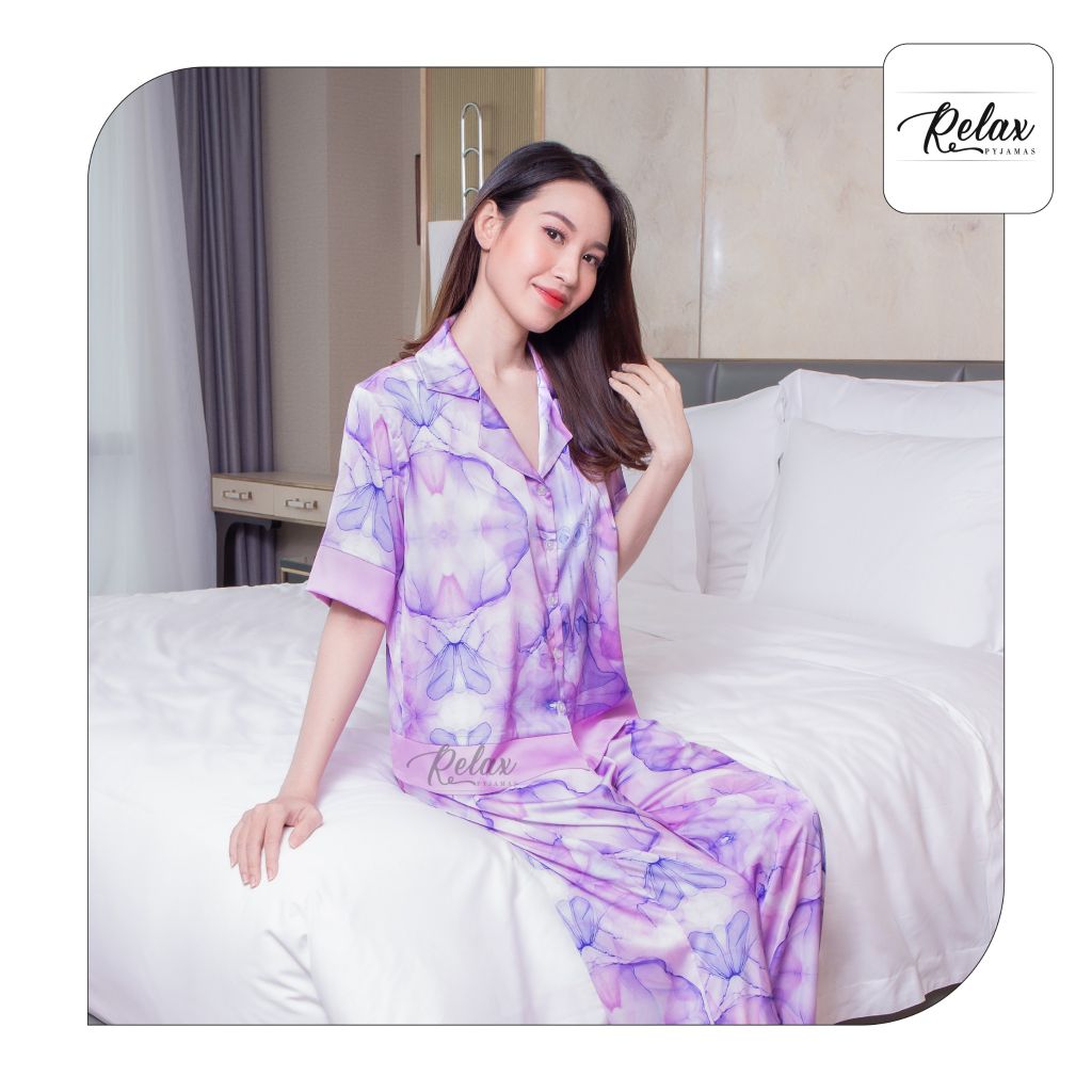 Đồ mặc nhà pyjama tay ngắn quần dài HW1010-HT TÍM
