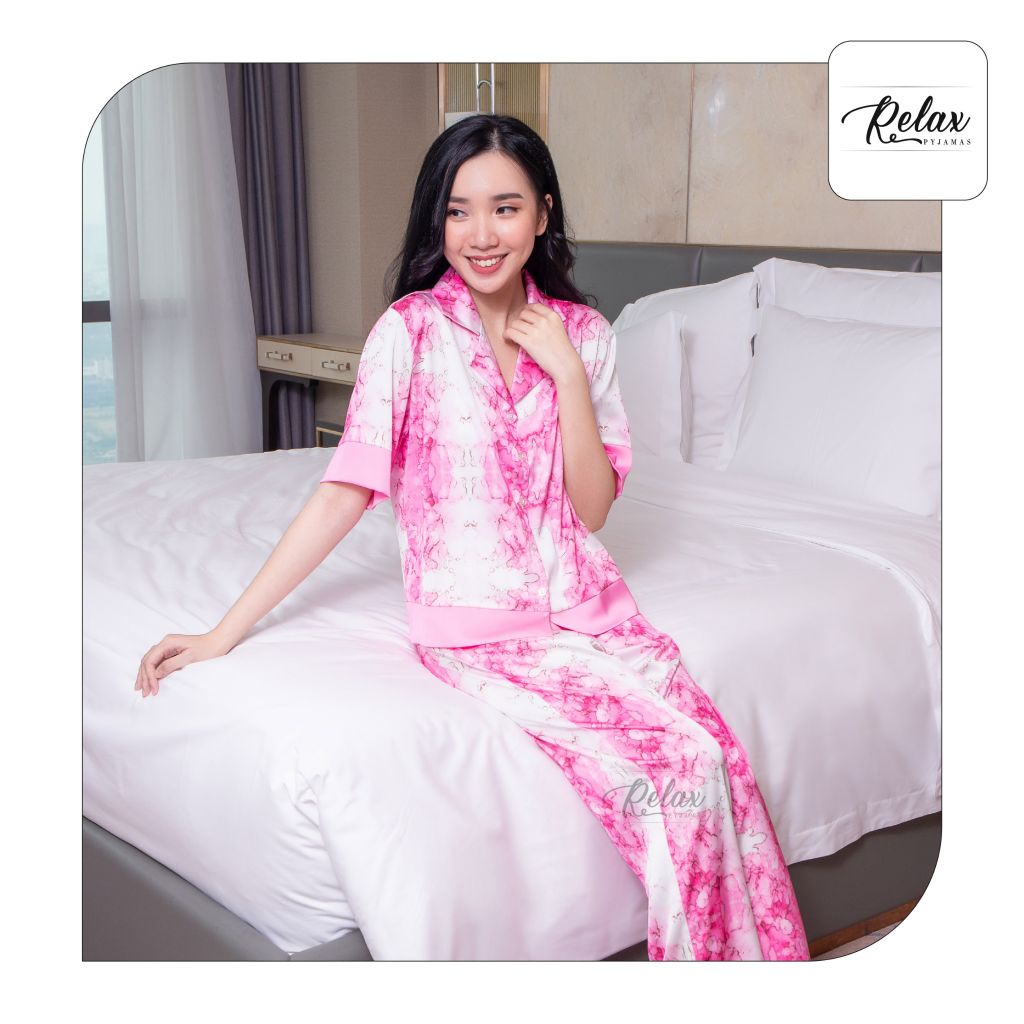 Đồ mặc nhà pyjama tay ngắn quần dài HW1010-HT HỒNG