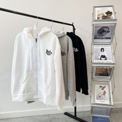 ÁO KHOÁC HOODIE NỈ BÔNG UNI  RUHD001- XÁM