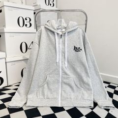 ÁO KHOÁC HOODIE NỈ BÔNG UNI  RUHD001- XÁM