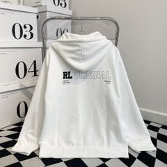 ÁO KHOÁC HOODIE NỈ BÔNG UNI  RUHD001- TRẮNG