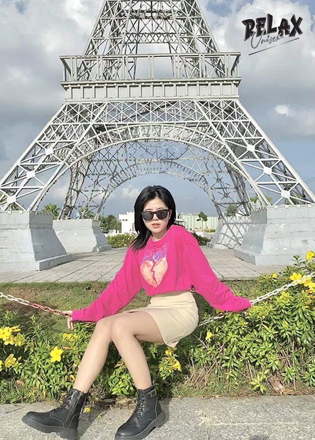 ÁO CROPTOP UNISEX NỮ RUCR001- HỒNG