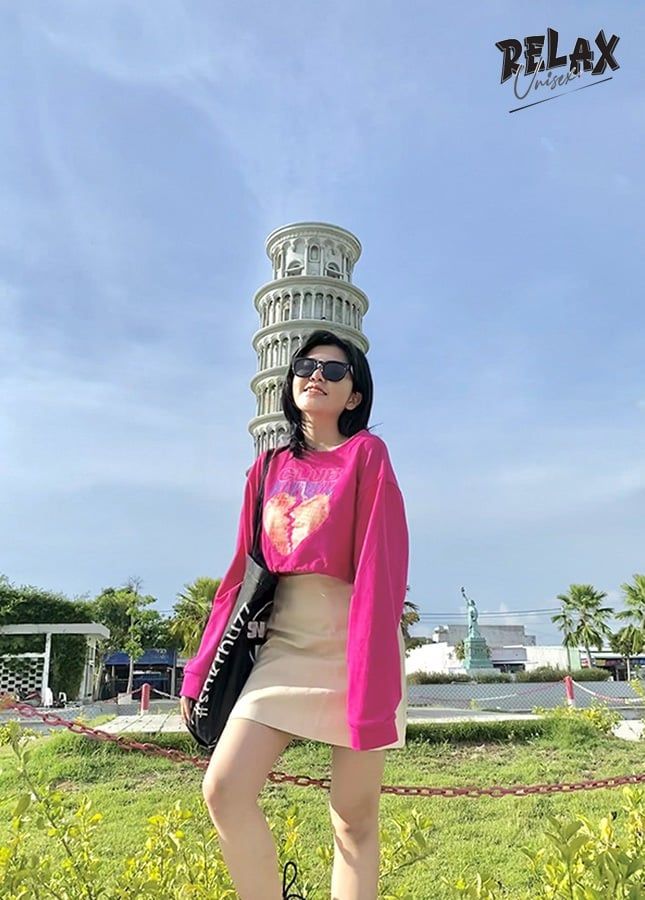 ÁO CROPTOP UNISEX NỮ RUCR001- HỒNG