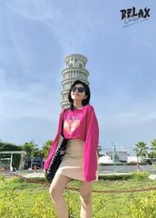 ÁO CROPTOP UNISEX NỮ RUCR001- HỒNG