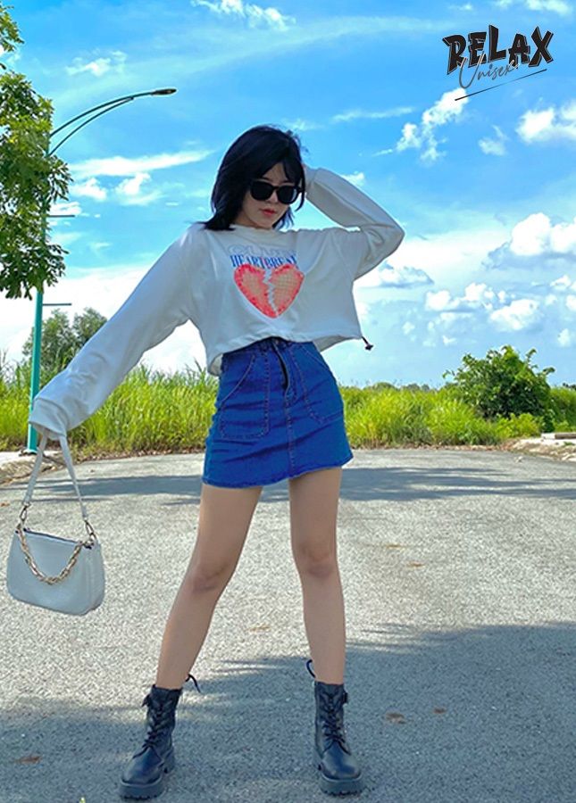 ÁO CROPTOP UNISEX NỮ RUCR001- TRẮNG