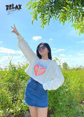 ÁO CROPTOP UNISEX NỮ RUCR001- TRẮNG