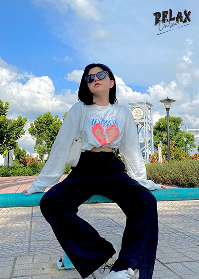 ÁO CROPTOP UNISEX NỮ RUCR001- TRẮNG