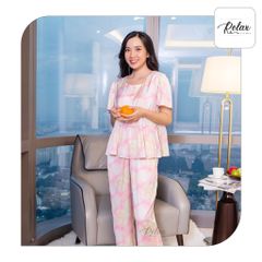 Đồ bộ kiểu nữ tay ngắn quần lửng freesize HW1009