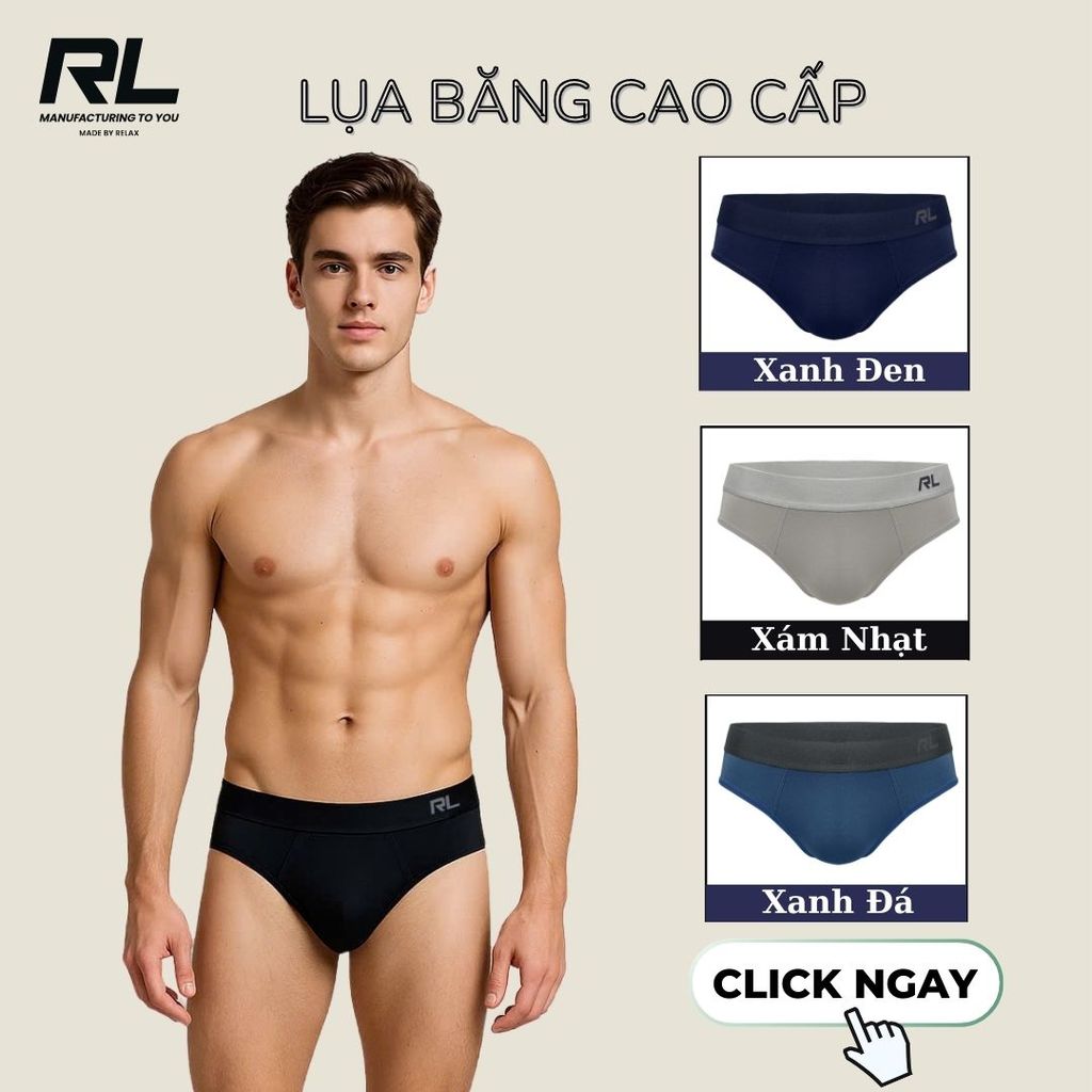 [COMBO 3 TẶNG 3] FREE SHIP Quần lót tam giác nam vải Poly cao cấp RDO136  thoáng mát kháng khuẩn, khử mùi tốt RL Original