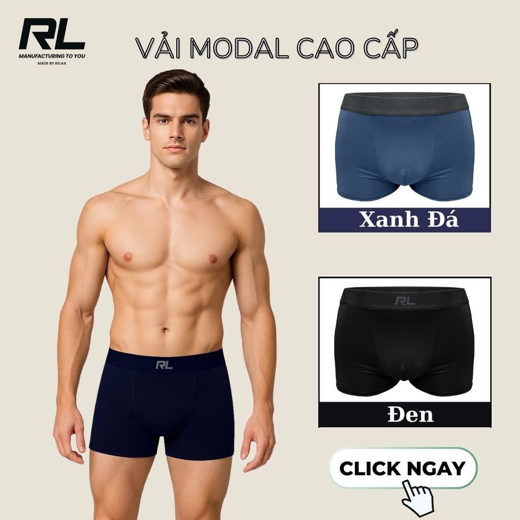 [COMBO 3 TẶNG 3] FREE SHIP Quần lót boxer nam vải Modan cao cấp RDO137 thoáng mát kháng khuẩn, khử mùi tốt RL Original