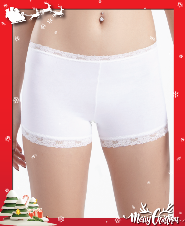 Quần lót nữ body short RQW010- Cotton phối ren