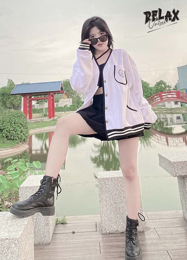 ÁO KHOÁC CADIGAN RUCDG001- TRẮNG