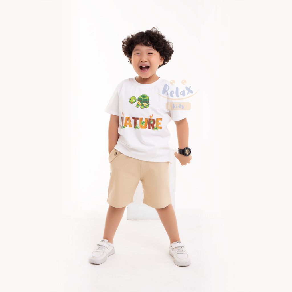 Đồ bộ bé trai thời trang cao cấp Relax Kids KWN1002- Trắng