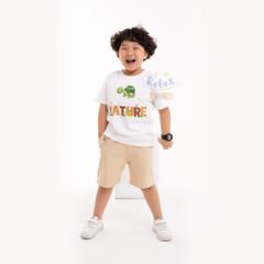 Đồ bộ bé trai thời trang cao cấp Relax Kids KWN1002- Trắng