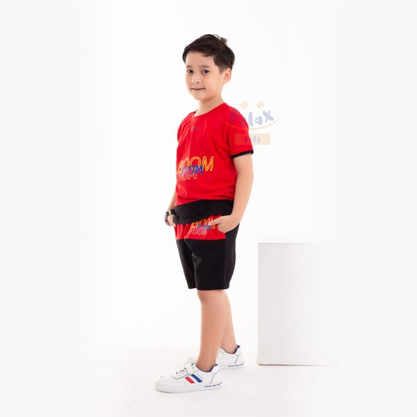 Đồ bộ bé trai thời trang cao cấp Relax Kids KWN1001- Đỏ đen