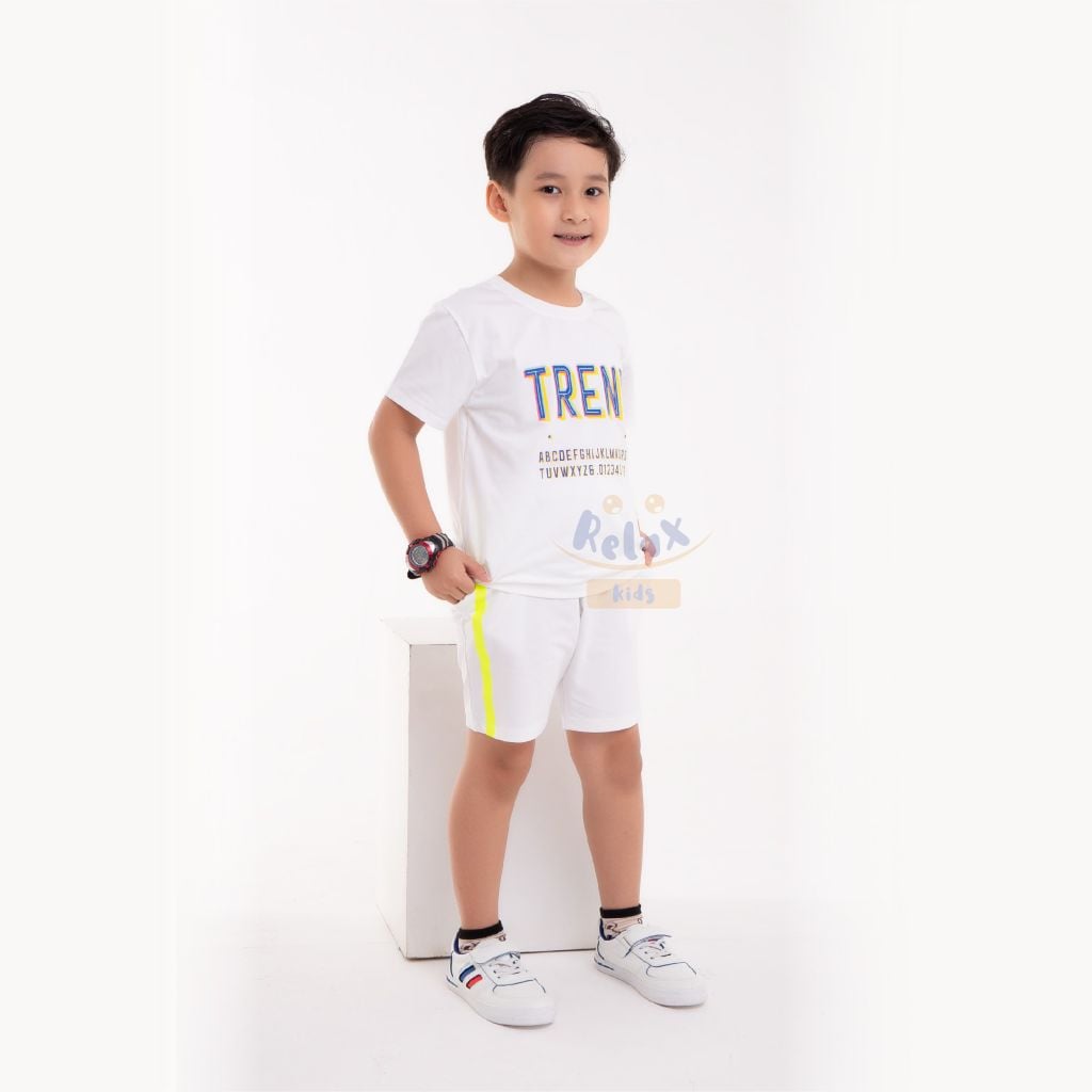 Đồ bộ bé trai thời trang cao cấp KWN1004 - Trắng