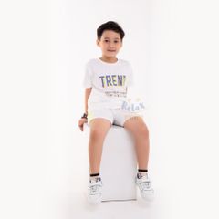 Đồ bộ bé trai thời trang cao cấp KWN1004 - Trắng