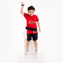 Đồ bộ bé trai thời trang cao cấp Relax Kids KWN1001- Đỏ đen